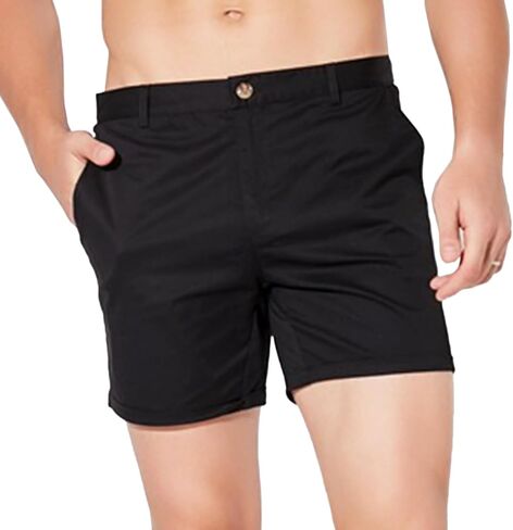 Oymyakon Mens Slim Fit 5 Inch Inseam Chino Shorts Cotton Stretch Golf Shorts Summer Casual Short Shorts with Pockets in Saudi Arabia