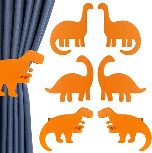 Bright Orange Dinosaur Curtain Holdback, Fun Wall Mounted Curtain Tiebacks for Kids' Rooms, Nursery & Playroom Decor, Easy Installation with Included Hardware in Saudi Arabia
