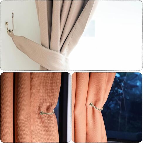 2 Pcs Curtain Holdbacks, Curtain Tiebacks Wall Mounted Curtains Hooks Drapery Tie Backs with Screws U Shaped Curtains Pull Backs for Bedroom, Living Room, Office Drapes (Antique Bronze) in Kuwait
