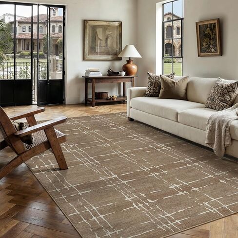 PureCozy Beige Washable 2x8 Runner Rug for Hallways Neutral Modern Long Carpet Non-Slip Low Pile Soft Indoor Accent Throw Rugs for Entrance Kitchen Bedroom Dining Laundry in Saudi Arabia