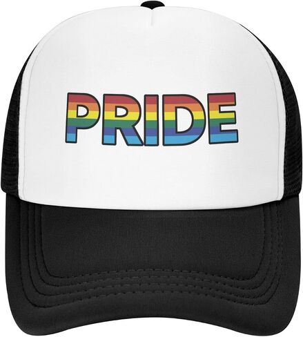 Pride Trucker Hat for Women Men Rainbow Baseball Cap Adjustable LGBT Mesh Gay Pride Hat in Saudi Arabia