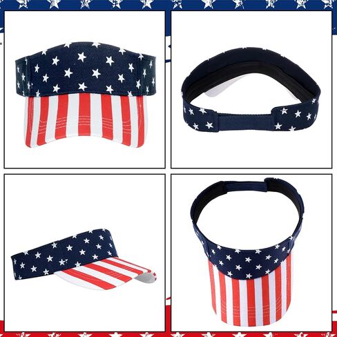 2Pcs 4th of July Patriotic Sun Visors Hats for Women UV Protection, Red White Blue Star Visor Hat, Summer Outdoor Sports Golf Tennis Travel Caps in Saudi Arabia