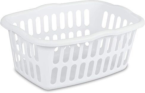 Sterilite Rectangle Laundry Basket, White in Saudi Arabia