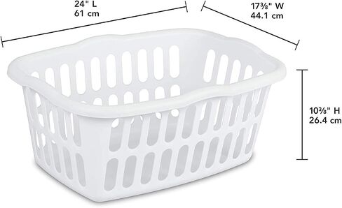 Sterilite Rectangle Laundry Basket, White in Saudi Arabia