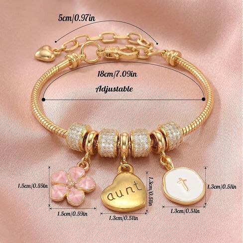 Aunt Gifts For Mothers Day Cross Faith Bracelet Easter Basket Stuffers Aunts Presents From Niece Nephew Christmas Birthday GIft For Aunts GIfts Bracelet in Kuwait