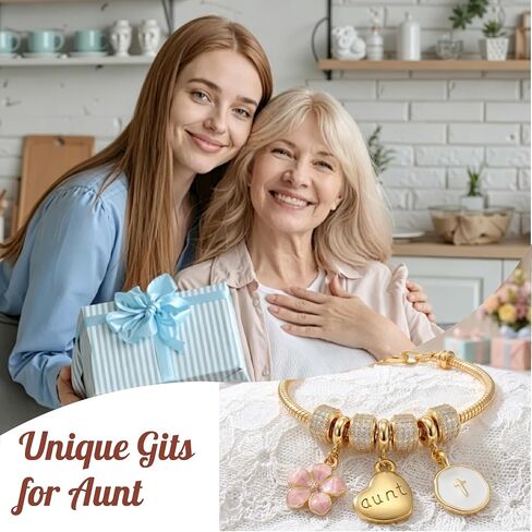 Aunt Gifts For Mothers Day Cross Faith Bracelet Easter Basket Stuffers Aunts Presents From Niece Nephew Christmas Birthday GIft For Aunts GIfts Bracelet in Saudi Arabia