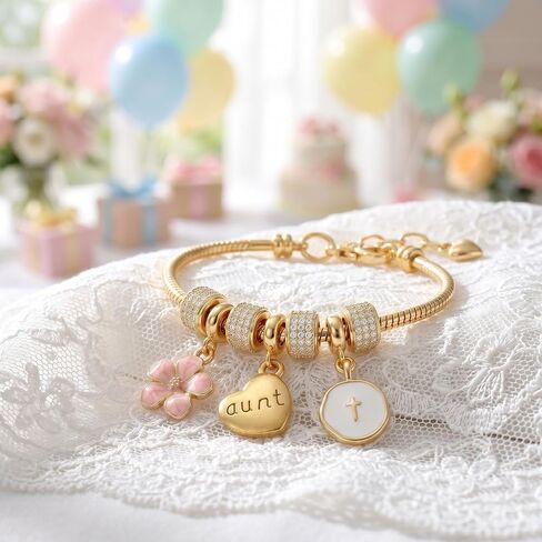 Aunt Gifts For Mothers Day Cross Faith Bracelet Easter Basket Stuffers Aunts Presents From Niece Nephew Christmas Birthday GIft For Aunts GIfts Bracelet in Saudi Arabia