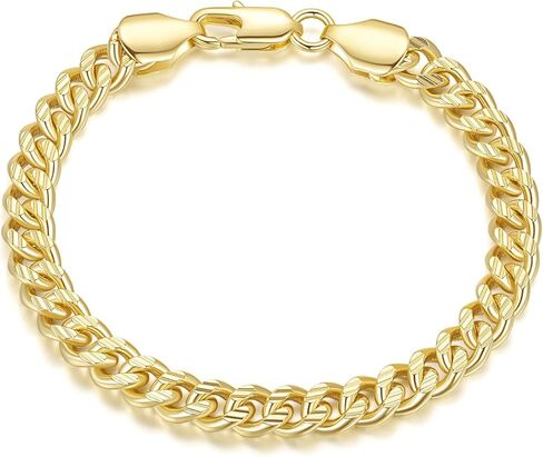 ERIN MARIE Gold Bracelets For Women Men 14K Gold Bracelets For Women Sturdy Link Chain Bracelet Stack Women’s Men’s Bracelet With Gifts Box 6.5'' 7'' 7.5'' 8'' 9'' in Saudi Arabia