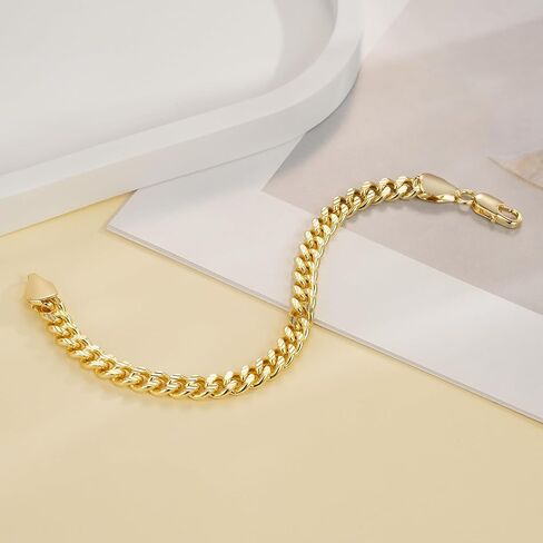 ERIN MARIE Gold Bracelets For Women Men 14K Gold Bracelets For Women Sturdy Link Chain Bracelet Stack Women’s Men’s Bracelet With Gifts Box 6.5'' 7'' 7.5'' 8'' 9'' in Saudi Arabia