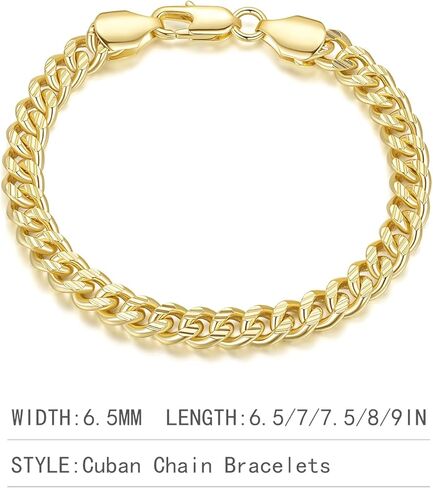 ERIN MARIE Gold Bracelets For Women Men 14K Gold Bracelets For Women Sturdy Link Chain Bracelet Stack Women’s Men’s Bracelet With Gifts Box 6.5'' 7'' 7.5'' 8'' 9'' in Saudi Arabia