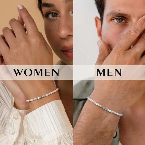 S925 Sterling Silver Bracelet for Women - 2.5mm S925 Sterling Silver Rope Chain Bracelet Handmade Jewelry Silver Bracelet for Women 6.5/7/7.5/8 Inch in Saudi Arabia