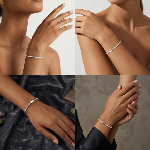 S925 Sterling Silver Bracelet for Women - 2.5mm S925 Sterling Silver Rope Chain Bracelet Handmade Jewelry Silver Bracelet for Women 6.5/7/7.5/8 Inch in Saudi Arabia