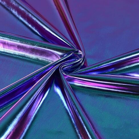 Y3K Holographic Fabric for Skirts: Iridescent Stripe Stretch Spandex, DIY Dancewear in Kuwait