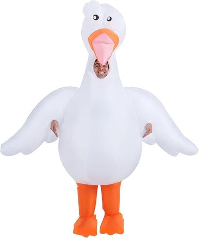 Inflatable Goose Costume for Adults, Funny Blow Up Animal Suit, Halloween Party Cosplay Outfit for Men and Women in Saudi Arabia