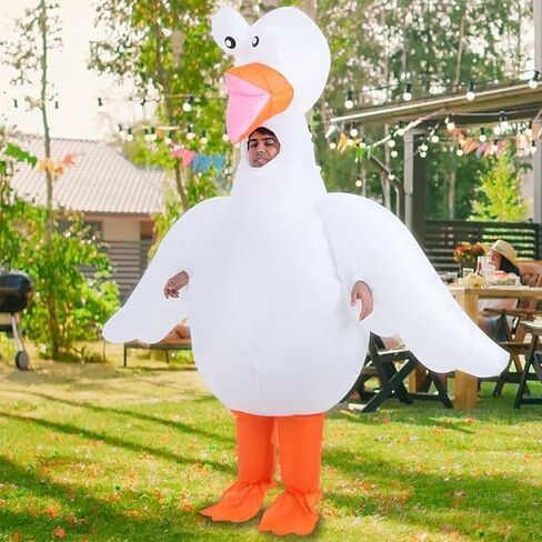 Inflatable Goose Costume for Adults, Funny Blow Up Animal Suit, Halloween Party Cosplay Outfit for Men and Women in Saudi Arabia