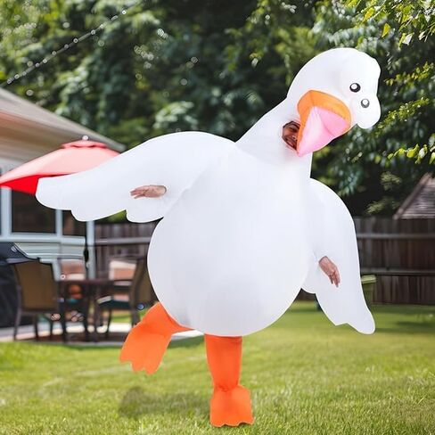 Inflatable Goose Costume for Adults, Funny Blow Up Animal Suit, Halloween Party Cosplay Outfit for Men and Women in Saudi Arabia
