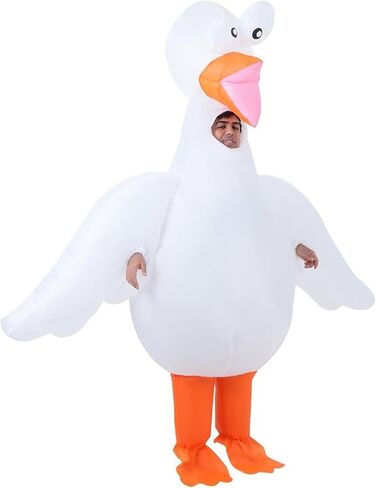 Inflatable Goose Costume for Adults, Funny Blow Up Animal Suit, Halloween Party Cosplay Outfit for Men and Women in Saudi Arabia