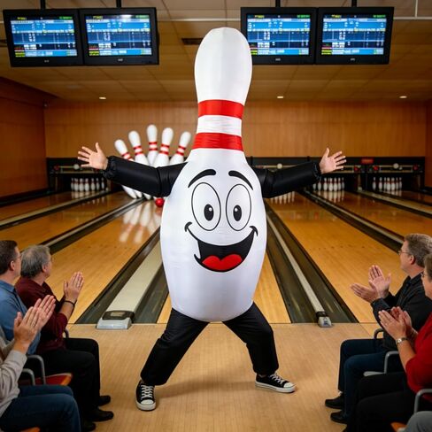 Inflatable Bowling Costume Mascot Blow up Suit for Adults Fun Valentines Christmas Halloween Party Cosplay Fancy Dress in Saudi Arabia