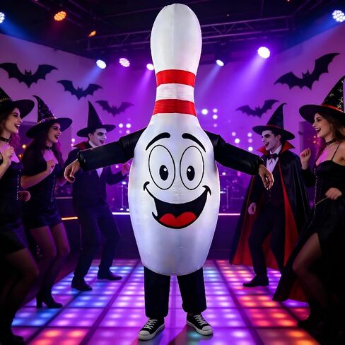 Inflatable Bowling Costume Mascot Blow up Suit for Adults Fun Valentines Christmas Halloween Party Cosplay Fancy Dress in Saudi Arabia