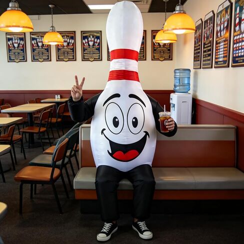 Inflatable Bowling Costume Mascot Blow up Suit for Adults Fun Valentines Christmas Halloween Party Cosplay Fancy Dress in Saudi Arabia
