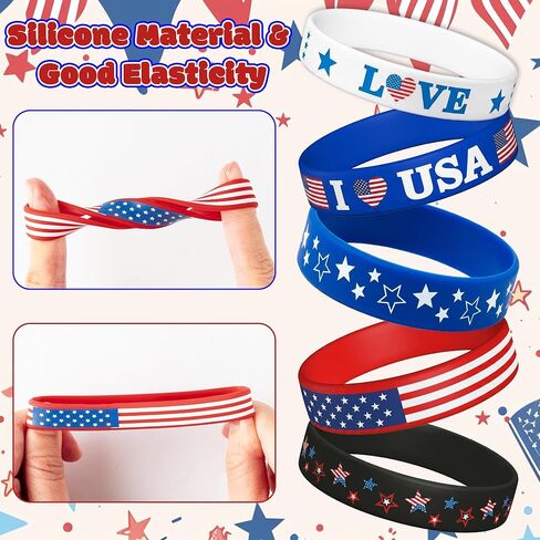 250 Anniversary Bulk Set - 150Pcs USA Patriotic 250 Years 4th of July Accessories with American Keychain, Flags, Silicone Bracelet,Independence Day Freedom Anniversary for Events Party Favors in Saudi Arabia