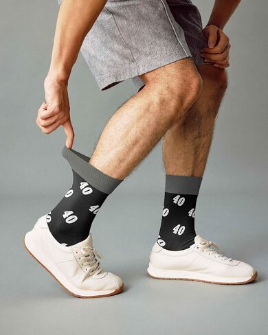 Jeasona 40th Birthday Gifts for Men Birth in 1986 Funny Crew Cotton Birthday Socks, 40 Year Old Birthday Gifts 1986 Men, Size 7-13 Black in Saudi Arabia
