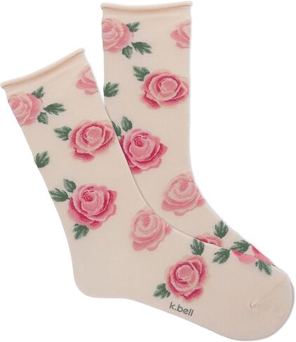K. Bell women's Fun Roll Top Crew Socks - 1 Pairs - Comfortable & Cute Fashion Gifts in Kuwait