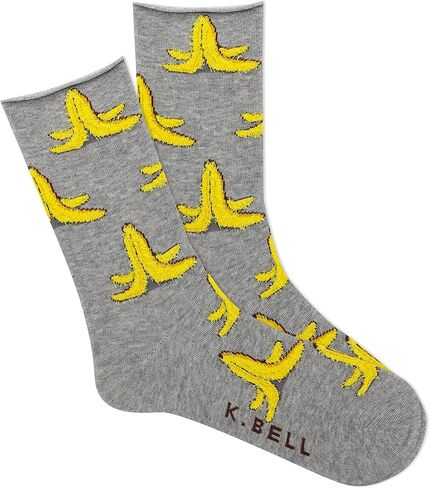 K. Bell women's Fun Roll Top Crew Socks - 1 Pairs - Comfortable & Cute Fashion Gifts in Kuwait