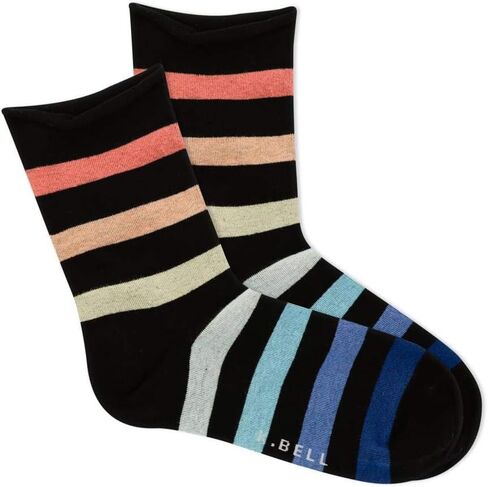 K. Bell women's Fun Roll Top Crew Socks - 1 Pairs - Comfortable & Cute Fashion Gifts in Kuwait