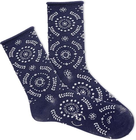 K. Bell women's Fun Roll Top Crew Socks - 1 Pairs - Comfortable & Cute Fashion Gifts in Kuwait