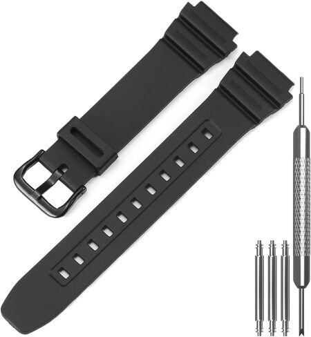 Resin Replacement Watch Band Compatible with Casio F108WH AE-1300WH WS1600H AE1200WH W800HG Men’s Watch Strap, 18mm Waterproof Band in Saudi Arabia