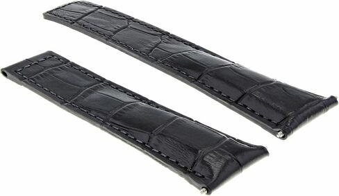 Ewatchparts 22mm Leather Watch Band Strap Compatible With Tag Heuer Carrera CV2A10 FC5037/39/40 Black in Kuwait