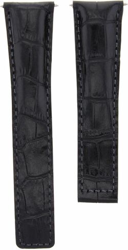 Ewatchparts 22mm Leather Watch Band Strap Compatible With Tag Heuer Carrera CV2A10 FC5037/39/40 Black in Kuwait