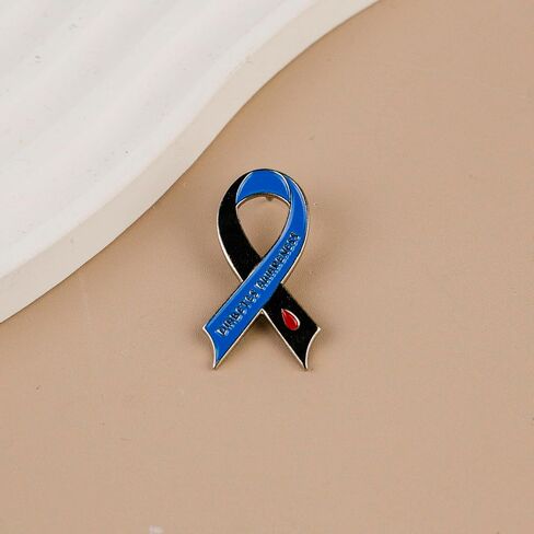 Diabetes Awareness Blue Ribbon Enamel Pin, Diabetes Support Pin Brooch, Blue Medical Support Brooch Badge, Chronic Illness Awareness Lapel Badges, Health Advocacy Gift, Medical Ribbon Jewelry Accessory in Kuwait
