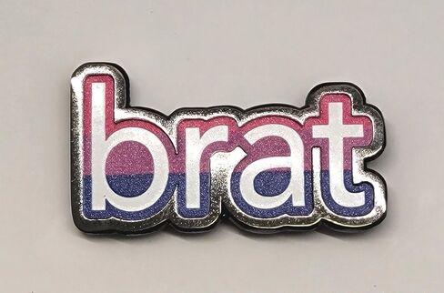 Brat Enamel Pin in Bisexual Pride Flag Colors Bi and Bratty Flirty Lapel Pin in Kuwait