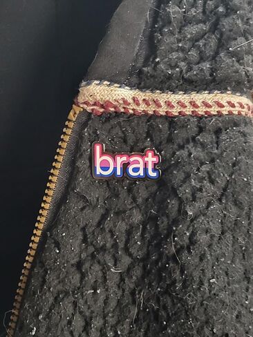 Brat Enamel Pin in Bisexual Pride Flag Colors Bi and Bratty Flirty Lapel Pin in Kuwait