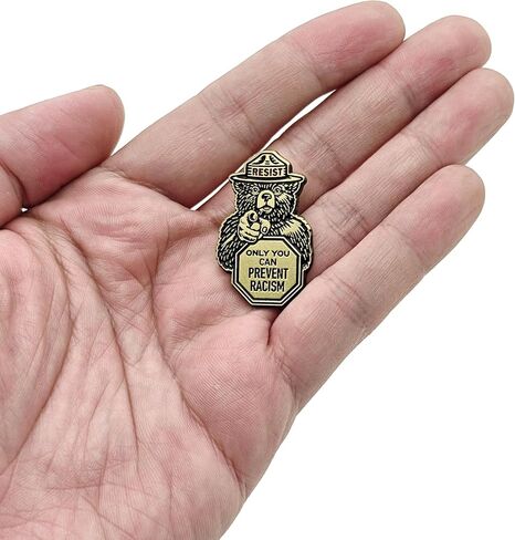 RESIST Smokey Bear Enamel Pin, Only You Can Prevent Racism Antifa Activism Brooch, Hat Pin in Saudi Arabia