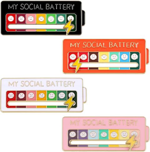 My Social Battery Pin, Adjustable Mood Indicator for Social Energy, Fun & Expressive Accessory for Backpacks and Jackets in Saudi Arabia