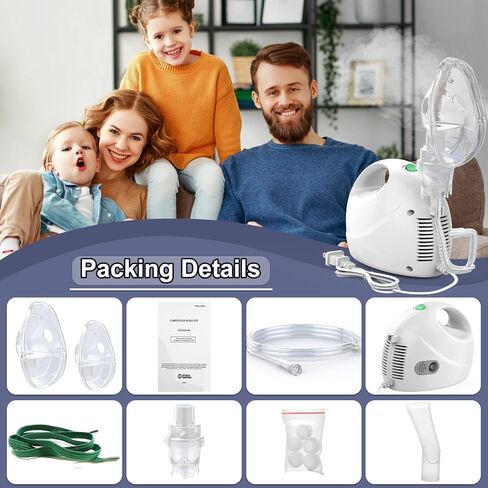 Nebulizer Machine for Adults & Kids，Desktop Compressor with Nebulizer Mask,Mouthpiece and Tubing for Home Use in Saudi Arabia