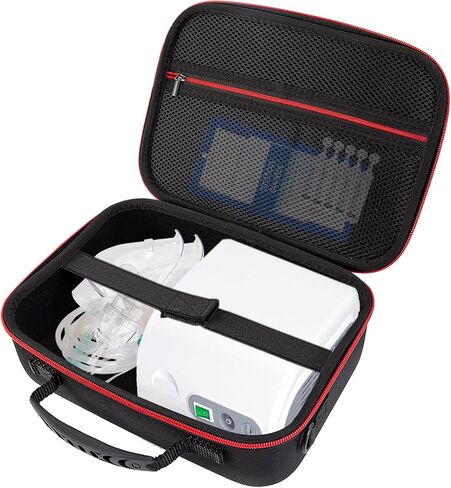 Nebulizer Bag for Smart Nebulizer,Portable Hard Case,Desktop Inhaler Nebulizer for Home Travel Use, Medicine Storage Bag for Inhaler Spacer, Masks, Asthma Accessories for Kids and Adults,Red in Saudi Arabia
