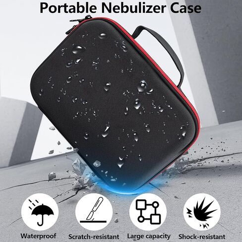 Nebulizer Bag for Smart Nebulizer,Portable Hard Case,Desktop Inhaler Nebulizer for Home Travel Use, Medicine Storage Bag for Inhaler Spacer, Masks, Asthma Accessories for Kids and Adults,Red in Saudi Arabia