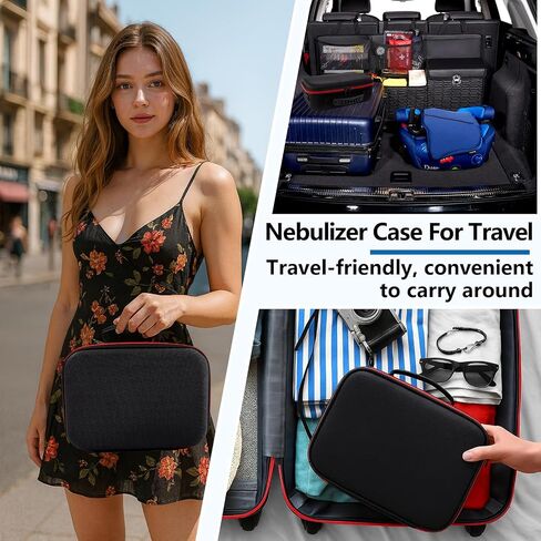 Nebulizer Bag for Smart Nebulizer,Portable Hard Case,Desktop Inhaler Nebulizer for Home Travel Use, Medicine Storage Bag for Inhaler Spacer, Masks, Asthma Accessories for Kids and Adults,Red in Saudi Arabia
