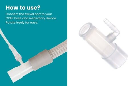 4-Pack LifeSource Oxygen Enrichment Adapter – Medical Grade Universal CPAP Tube Connector for Heated & Non-Heated Tubing, Oxygen Port Connector Compatible with Standard CPAP Hoses in Saudi Arabia