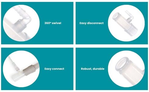 4-Pack LifeSource Oxygen Enrichment Adapter – Medical Grade Universal CPAP Tube Connector for Heated & Non-Heated Tubing, Oxygen Port Connector Compatible with Standard CPAP Hoses in Saudi Arabia