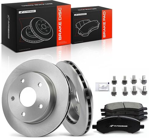 A-Premium 12.28 in (311.9mm) Front Vented Disc Brake Rotors + Ceramic Pads Kit Compatible with Select Dodge & Ram & Mitsubishi Models - Dakota 2005-2010, Dakota 2011, Raider 2006-2009, 6-PC Set in Saudi Arabia