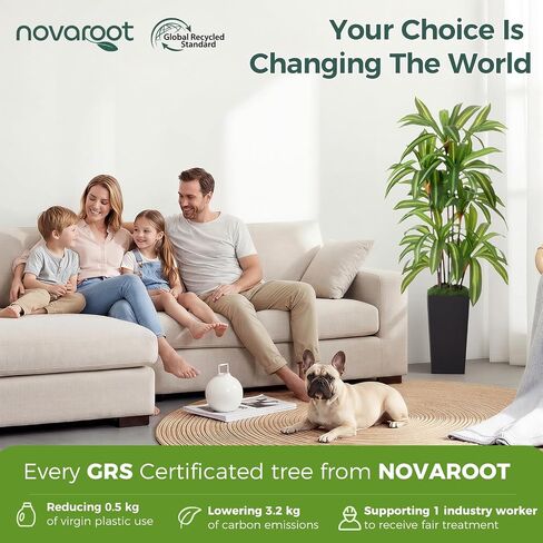 شجرة Dracaena الاصطناعية بطول 5 أقدام، نباتات وهمية مع زارع أسود طويل القامة - شجرة وهمية طويلة نباتات صناعية للأرضيات الداخلية مع طحالب - نباتات صناعية داخلية للمكتب وغرفة المعيشة وديكور المنزل in Kuwait