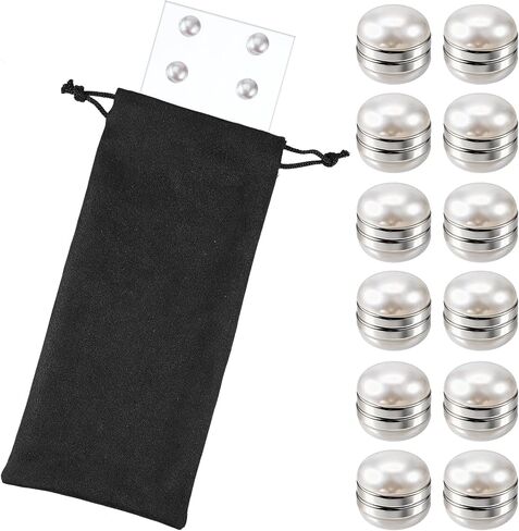 Thinp Bridal Veil Weights for Wedding Veil, 12 Pairs Magnetic Pearl Veil Weights for Securing Long Veils Outdoor Wedding Must Haves Bachelorette Party Accessories Gifts for Brides (White) in Saudi Arabia