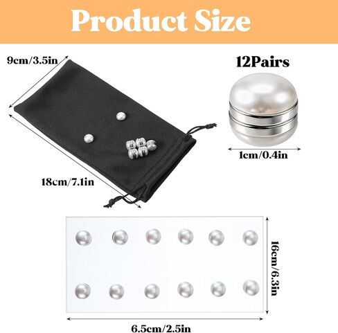 Thinp Bridal Veil Weights for Wedding Veil, 12 Pairs Magnetic Pearl Veil Weights for Securing Long Veils Outdoor Wedding Must Haves Bachelorette Party Accessories Gifts for Brides (White) in Saudi Arabia