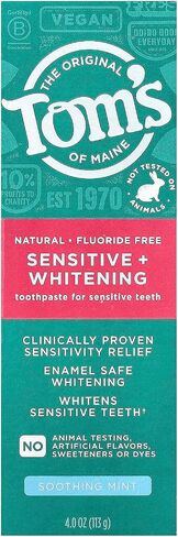 Tom's of Maine Sensitive + Whitening Fluoride-Free Toothpaste, 4.0oz in Kuwait