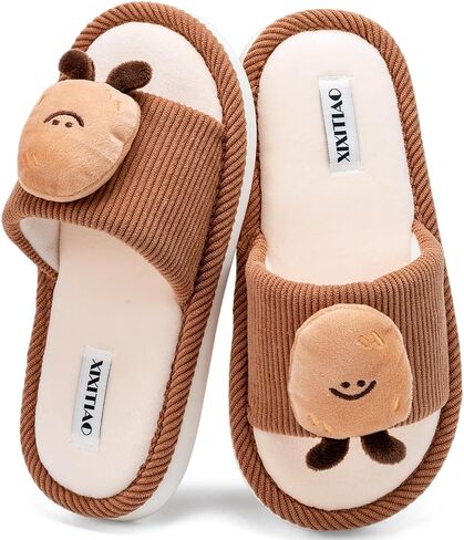 XIXITIAO Cute House Slippers for Women Men Indoor Cozy Memory Foam Slip On Open Toe Slippers Funny Comfy Cartoon Slippers in Saudi Arabia
